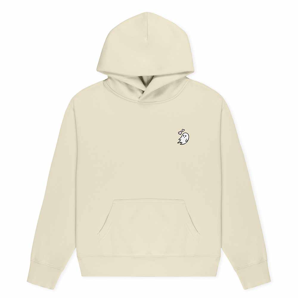 Dalix Heartly Ghost Relaxed Midweight Fleece Pullover Hoodie