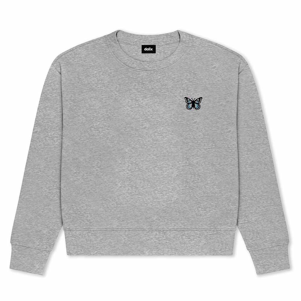 Dalix Butterfly Relaxed Fleece Crewneck Sweatshirt