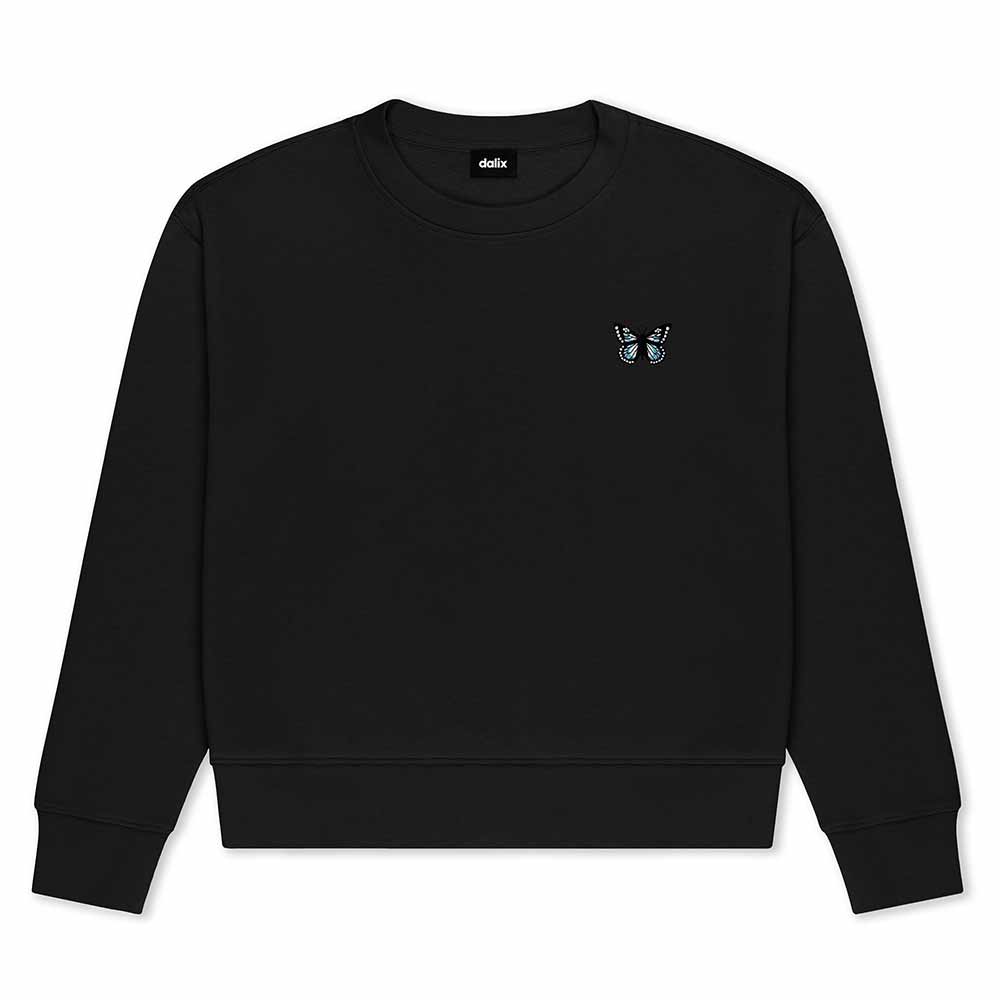 Dalix Butterfly Relaxed Fleece Crewneck Sweatshirt