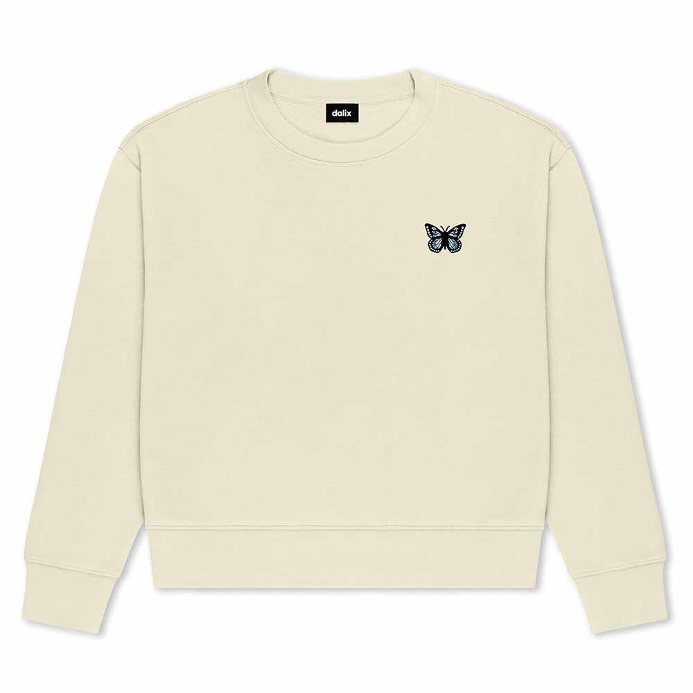 Dalix Butterfly Relaxed Fleece Crewneck Sweatshirt