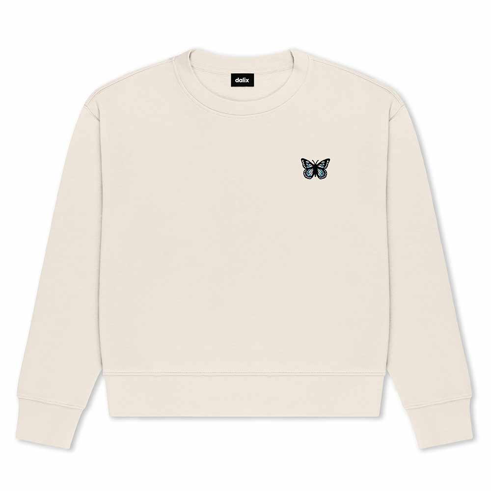 Dalix Butterfly Relaxed Fleece Crewneck Sweatshirt