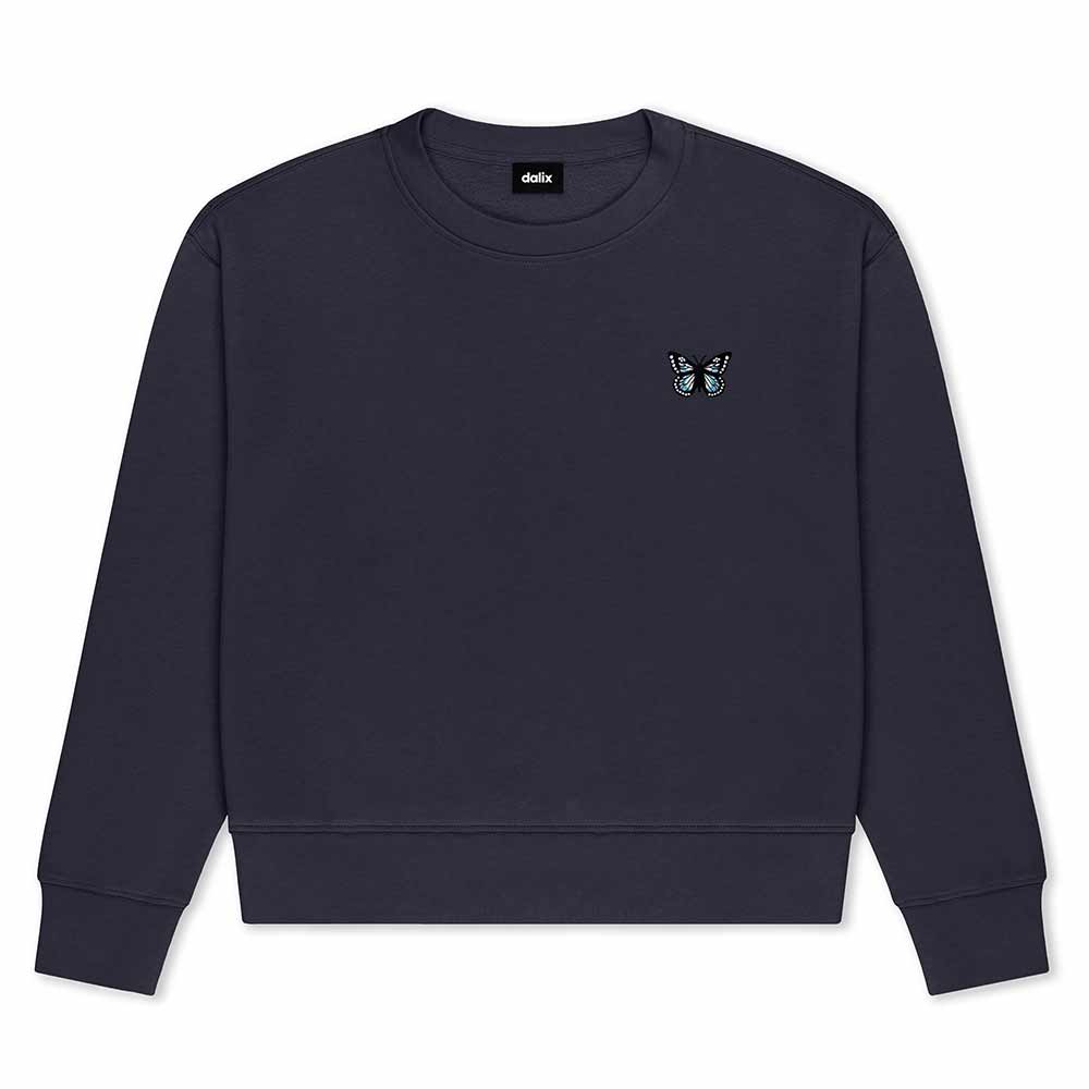 Dalix Butterfly Relaxed Fleece Crewneck Sweatshirt