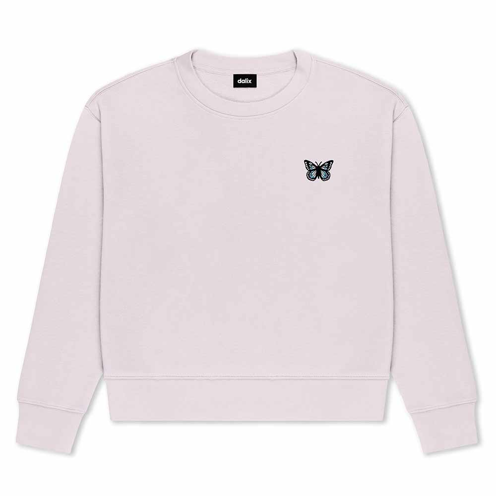 Dalix Butterfly Relaxed Fleece Crewneck Sweatshirt