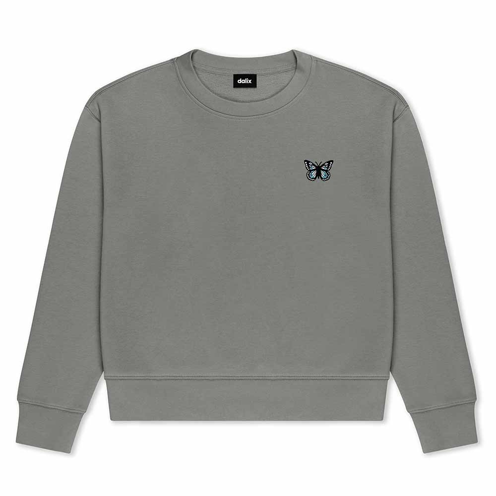 Dalix Butterfly Relaxed Fleece Crewneck Sweatshirt