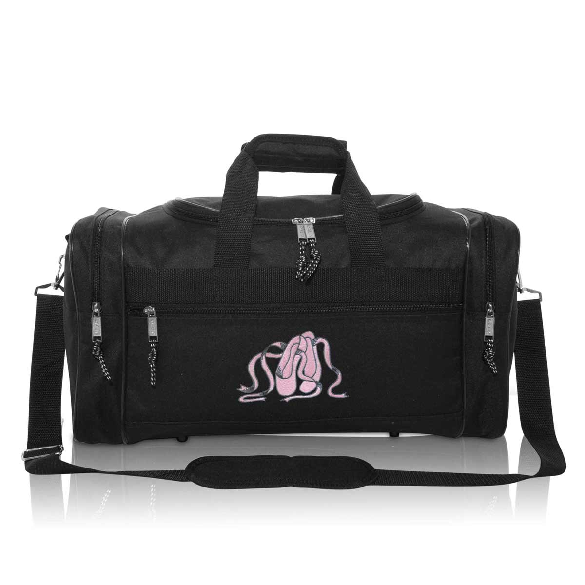 Dalix Ballet Shoes Dance Duffle Bag Embroidered Travel Gym Duffel