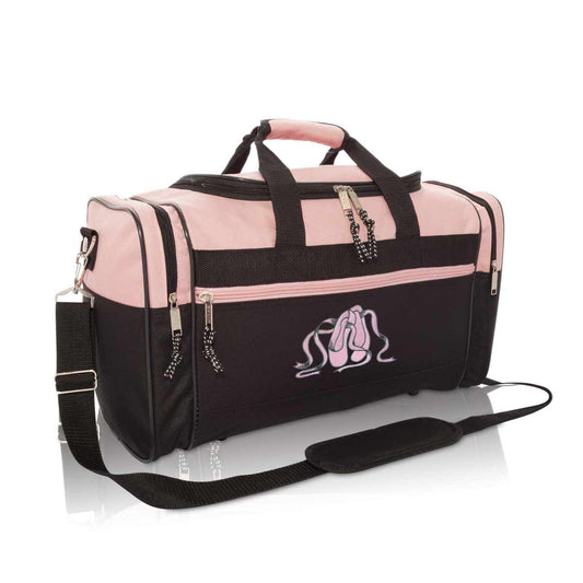 Dalix Ballet Shoes Dance Duffle Bag Embroidered Travel Gym Duffel