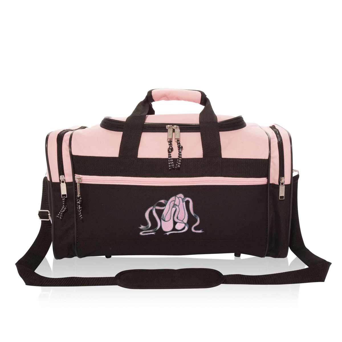 Dalix Ballet Shoes Dance Duffle Bag Embroidered Travel Gym Duffel
