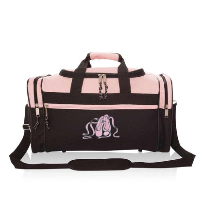Dalix Ballet Shoes Dance Duffle Bag Embroidered Travel Gym Duffel