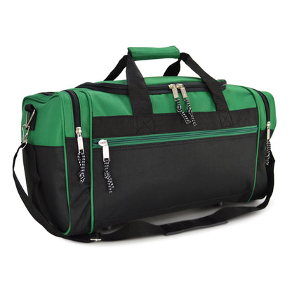 DALIX 21 Blank Sports Duffle Bag Gym Bag Travel Duffel with Adjustable Strap in Green, Adult Unisex, Size: Large