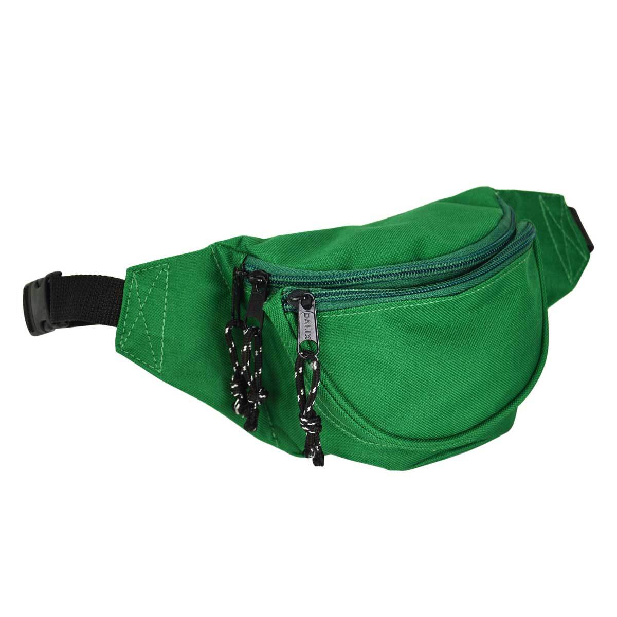 DALIX Fanny Pack w/ 3 Pockets Traveling Concealment Pouch Airport Money Bag FP-001 Fanny Packs DALIX Green 
