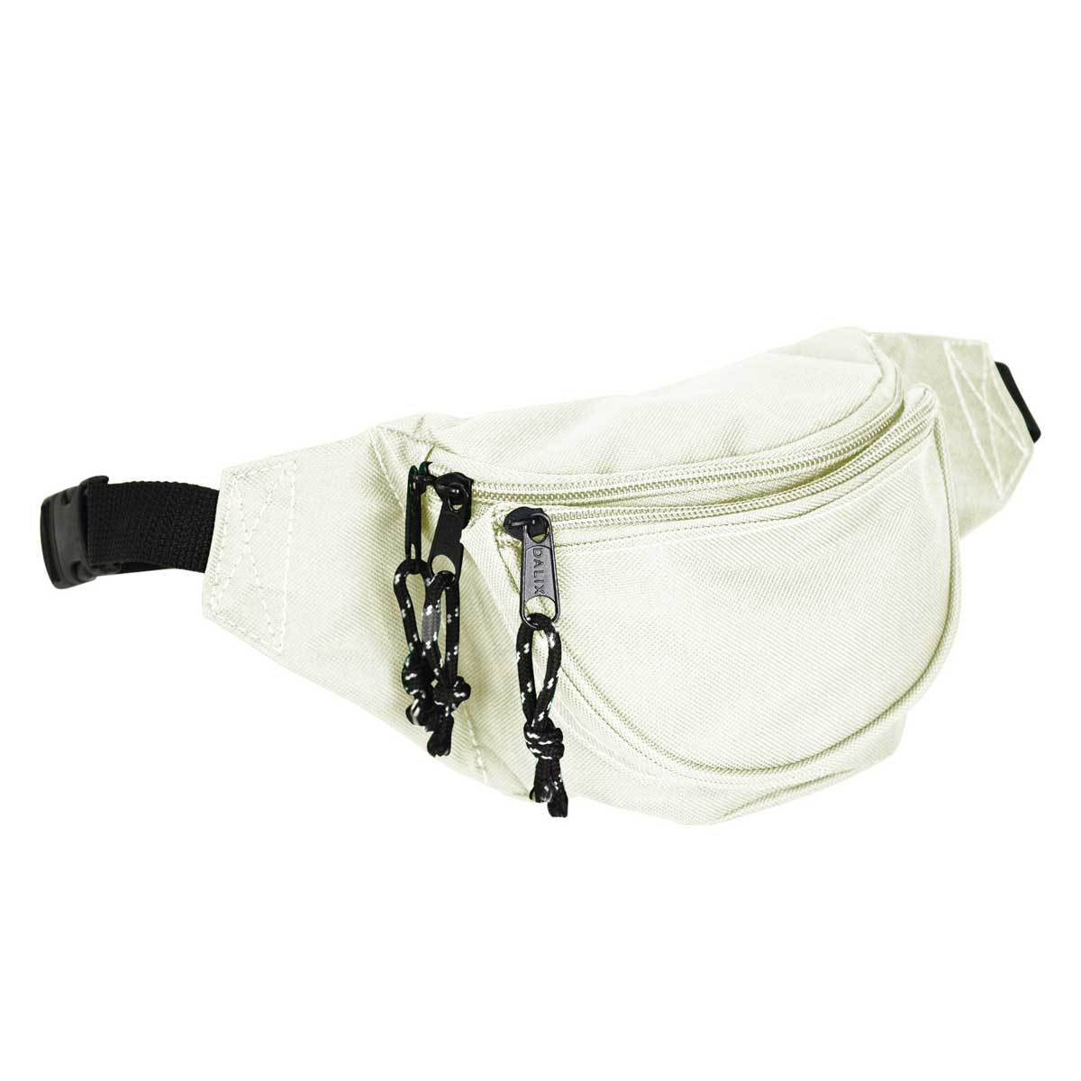 DALIX Fanny Pack w/ 3 Pockets Traveling Concealment Pouch Airport Money Bag FP-001 Fanny Packs DALIX Nude 