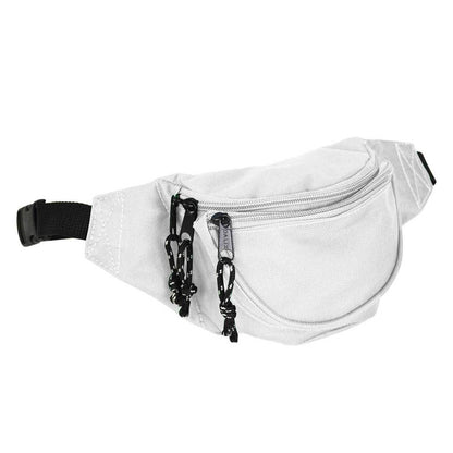 DALIX Fanny Pack w/ 3 Pockets Traveling Concealment Pouch Airport Money Bag FP-001 Fanny Packs DALIX White 