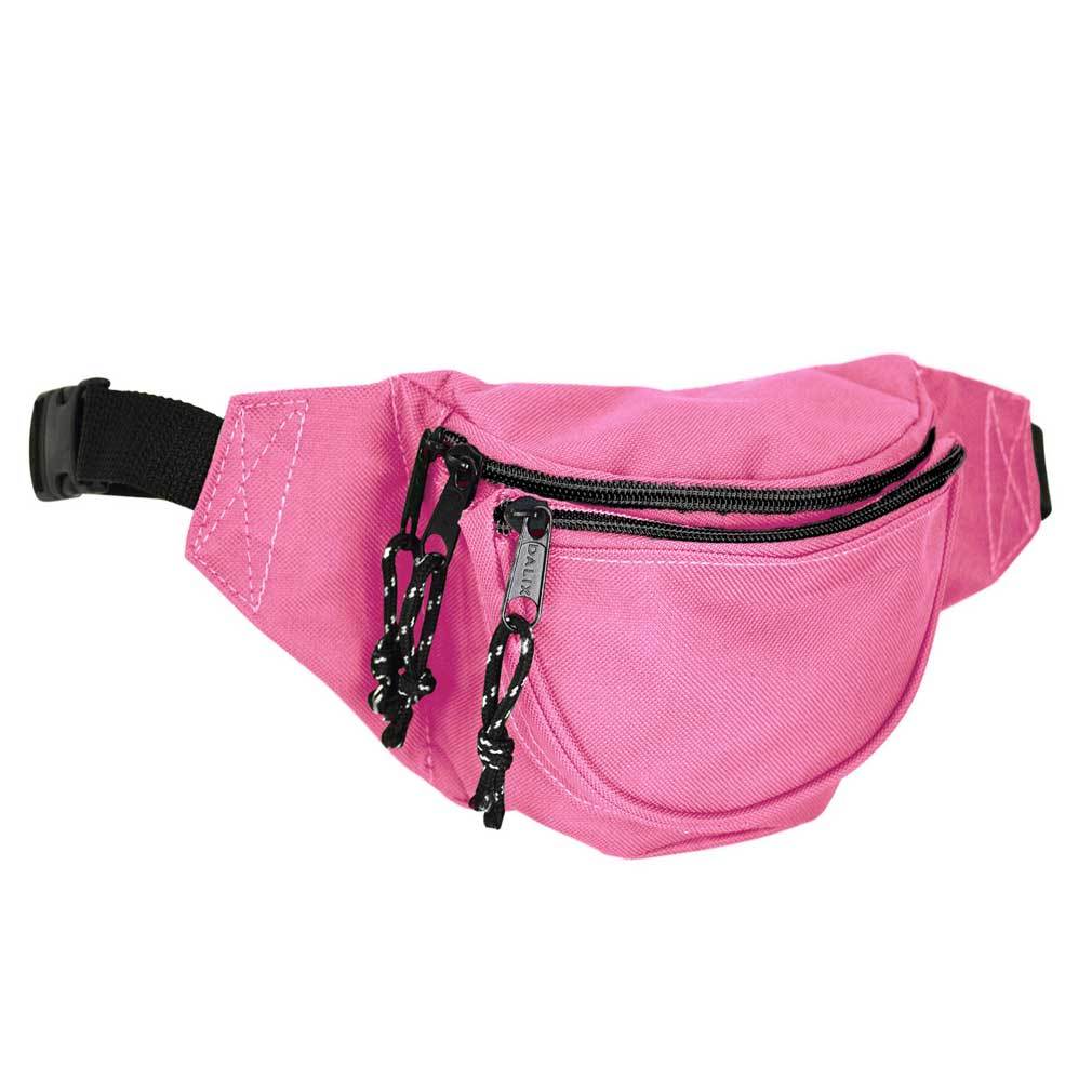 DALIX Small Fanny Pack Waist Pouch Travel Belt (24"-31") Fanny Packs DALIX Hot Pink 