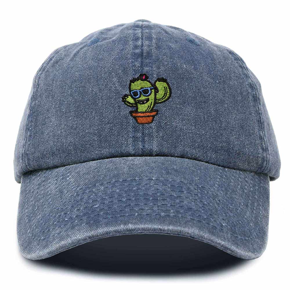 Dalix Cactus Embroidered Cap Cotton Baseball Summer Cool Dad Hat Mens in Navy Blue