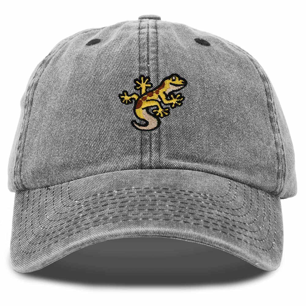 Dalix Gecko Cap Embroidered Mens Cotton Dad Hat Baseball Hat in Black