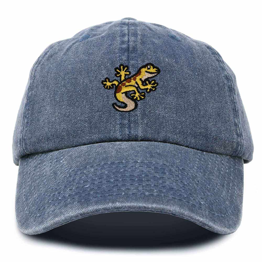 Dalix Gecko Cap Embroidered Mens Cotton Dad Hat Baseball Hat in Navy Blue