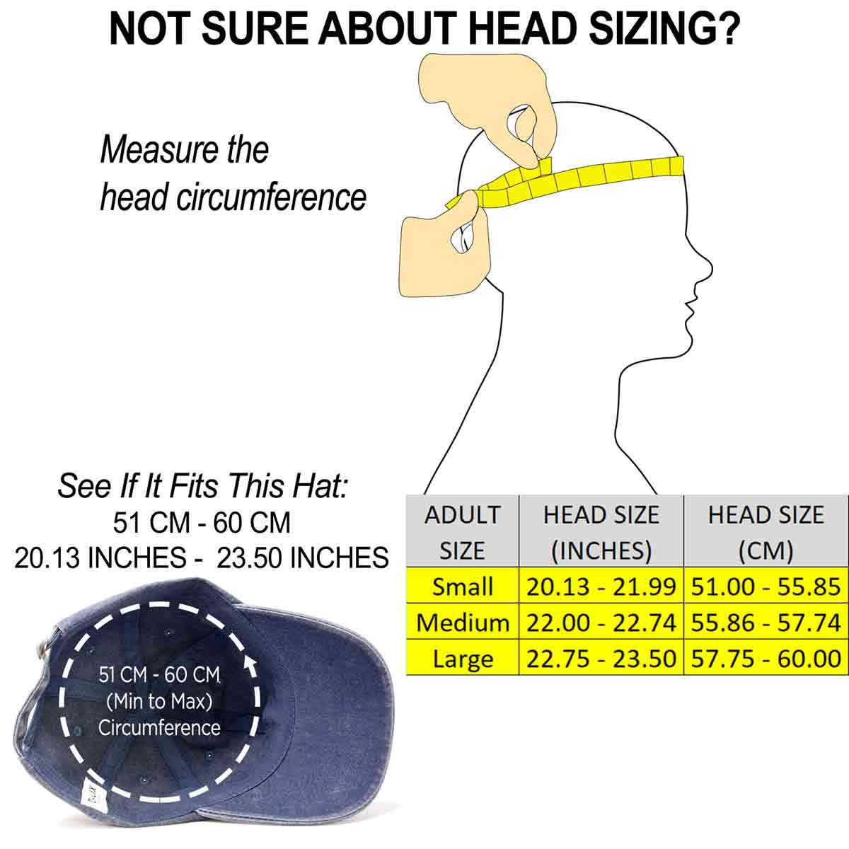 Head Size Hat Size Inches To Cm Dalix Number Grandma Hat