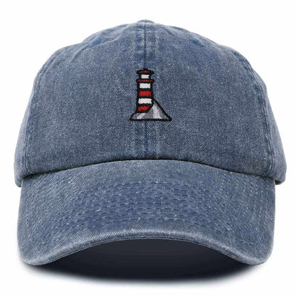 Dalix Lighthouse Embroidered Cap Cotton Baseball Hat Nautical Womens in Navy Blue