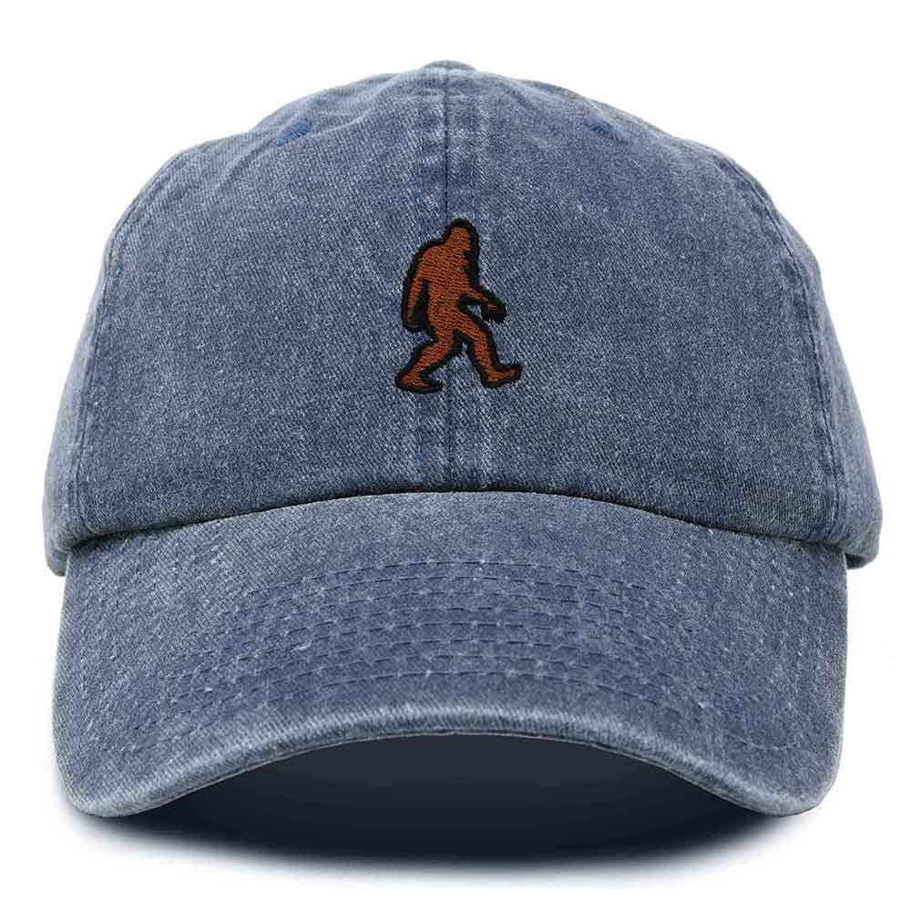 Dalix Sasquatch Embroidered Cap Cotton Baseball Summer Cool Dad Hat Mens in Navy Blue