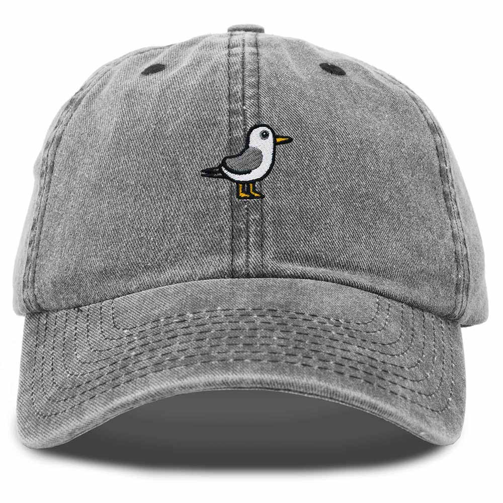 Dalix Seagull Embroidered Cap Cotton Baseball Hat Bird Womens in Black