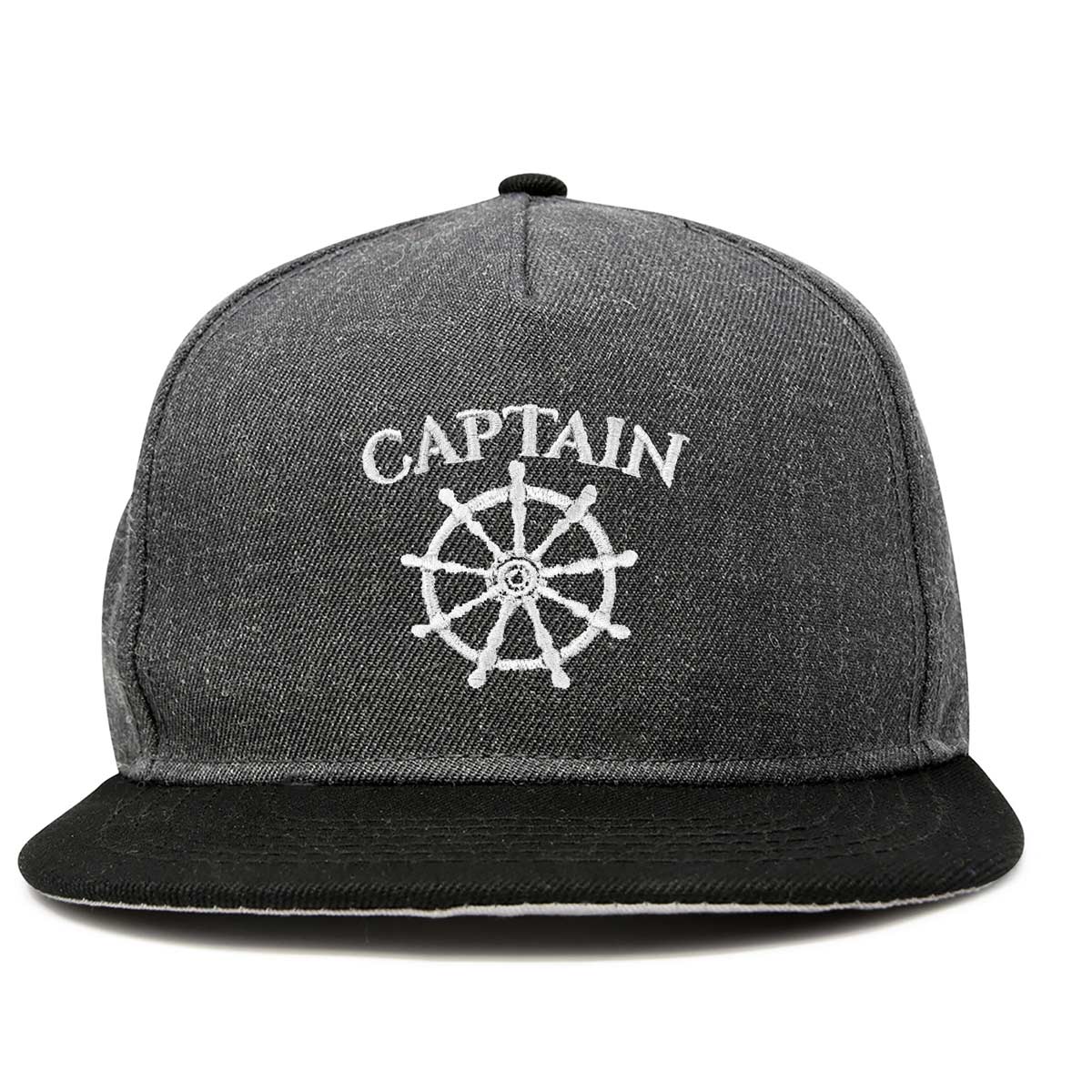 Dalix Captain Snapback Flat Bill Baseball Hat Embroidered Cap Mens in Black