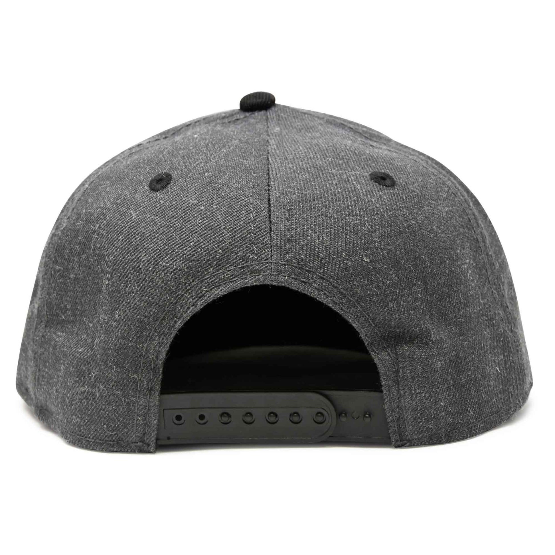 Dalix Captain Snapback Flat Bill Baseball Hat Embroidered Cap Mens in Black Light Gray