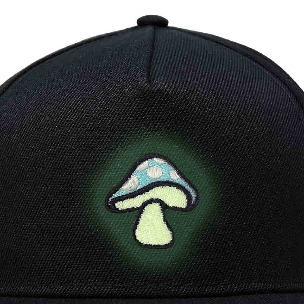 Dalix Mushroom Embroidered Glow in the Dark Hat Snapback Hat Baseball Cap Men in Black Dark Gray