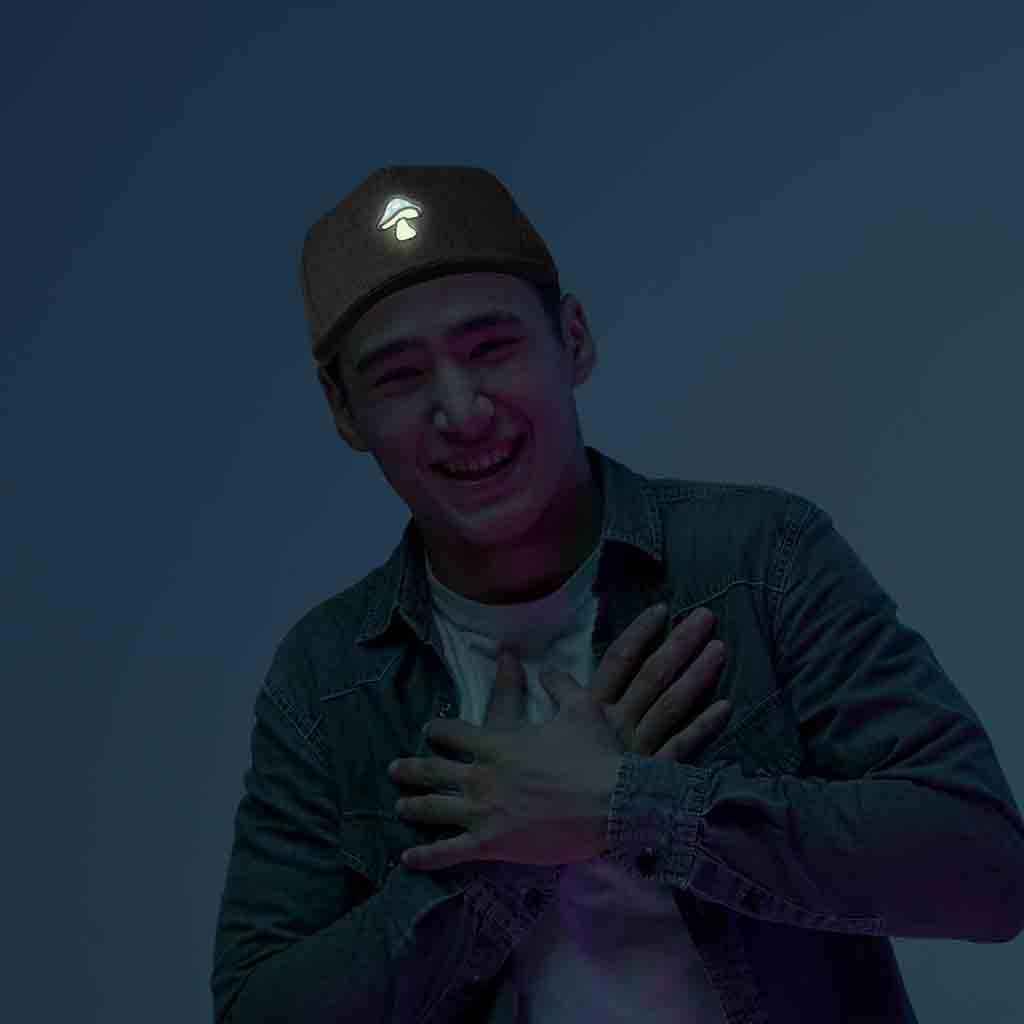 Dalix Mushroom Snapback Hat (Glow in the Dark)