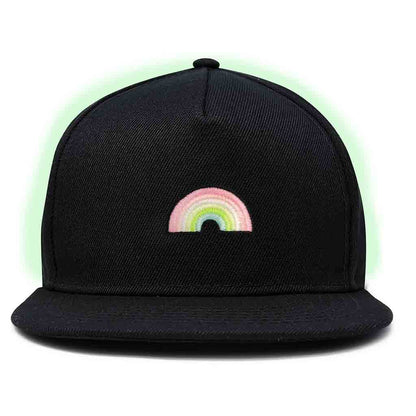 Dalix Rainbow Embroidered Glow in the Dark Hat Snapback Baseball Cap Men in Black