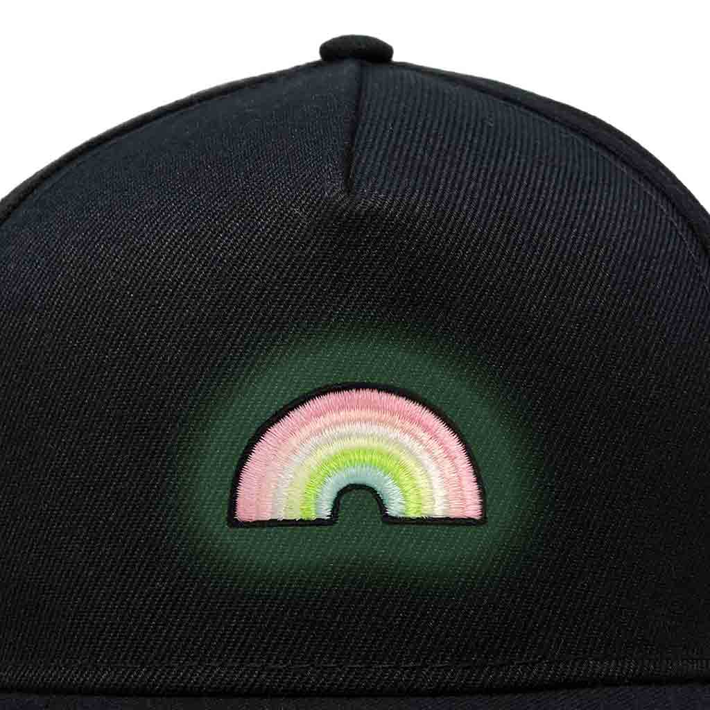 Dalix Rainbow Embroidered Glow in the Dark Hat Snapback Baseball Cap Men in Black Dark Gray