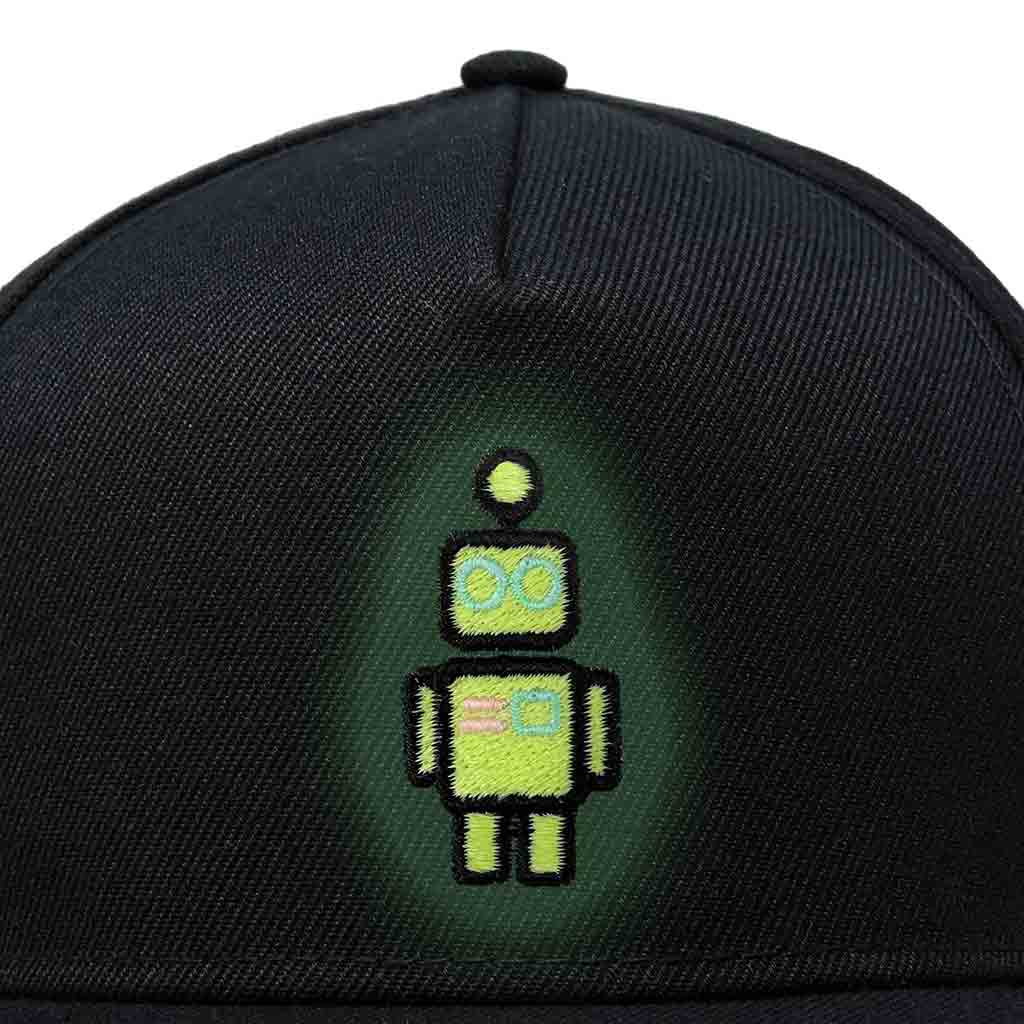 Dalix Robot Embroidered Glow in the Dark Hat Snapback Hat Baseball Cap Men in Black Dark Gray
