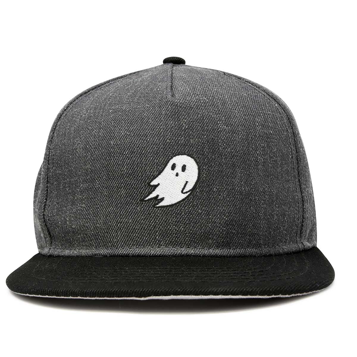 Dalix Ghost Snapback Flat Bill Baseball Hat Embroidered Cap Mens in Black