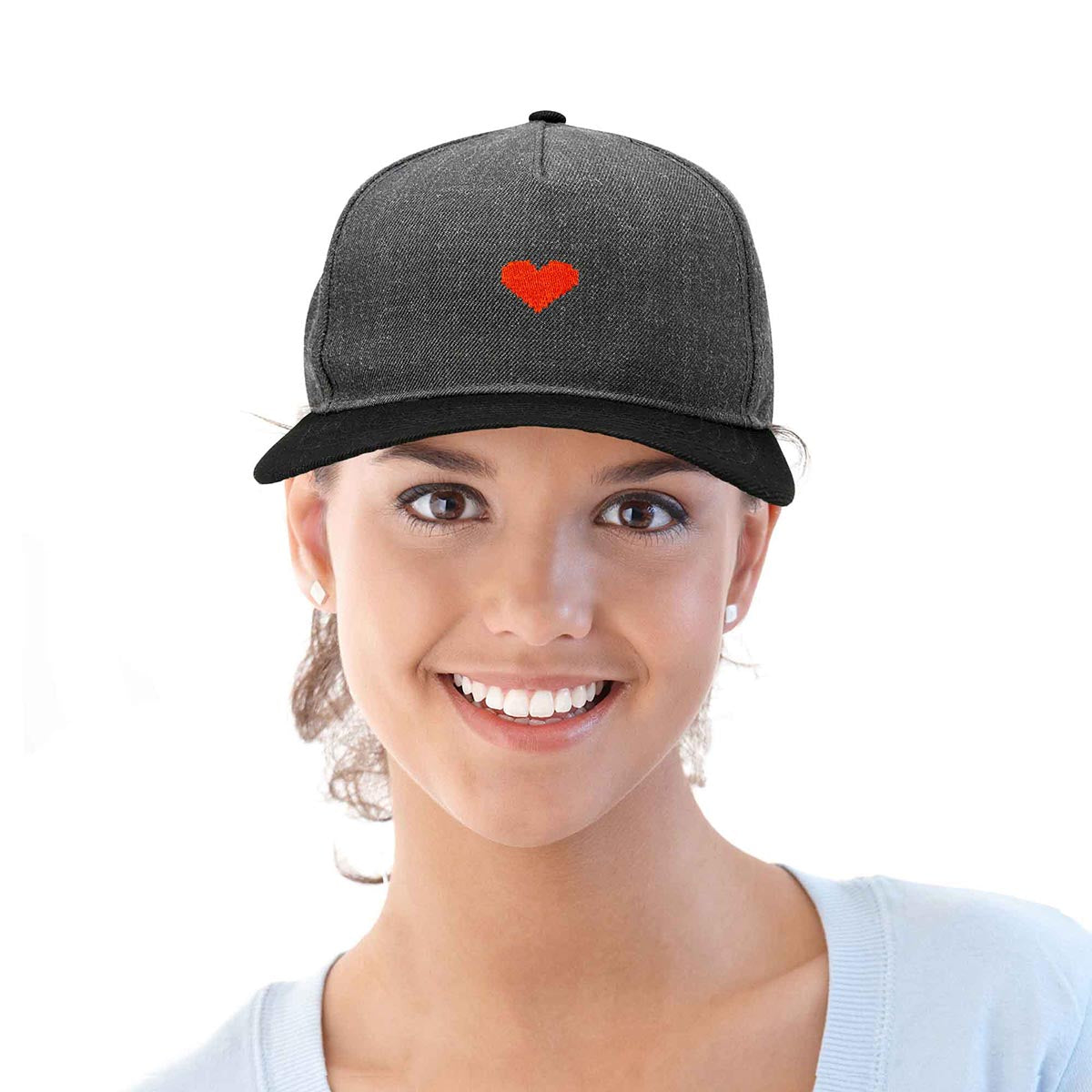 Dalix Pixel Heart Snapback Hat