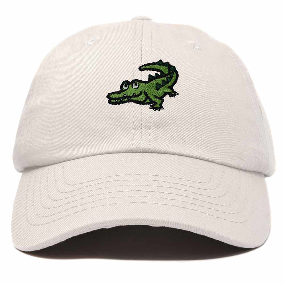 Dalix Alligator Cap Embroidered Mens Cotton Dad Hat Baseball Hat in Beige