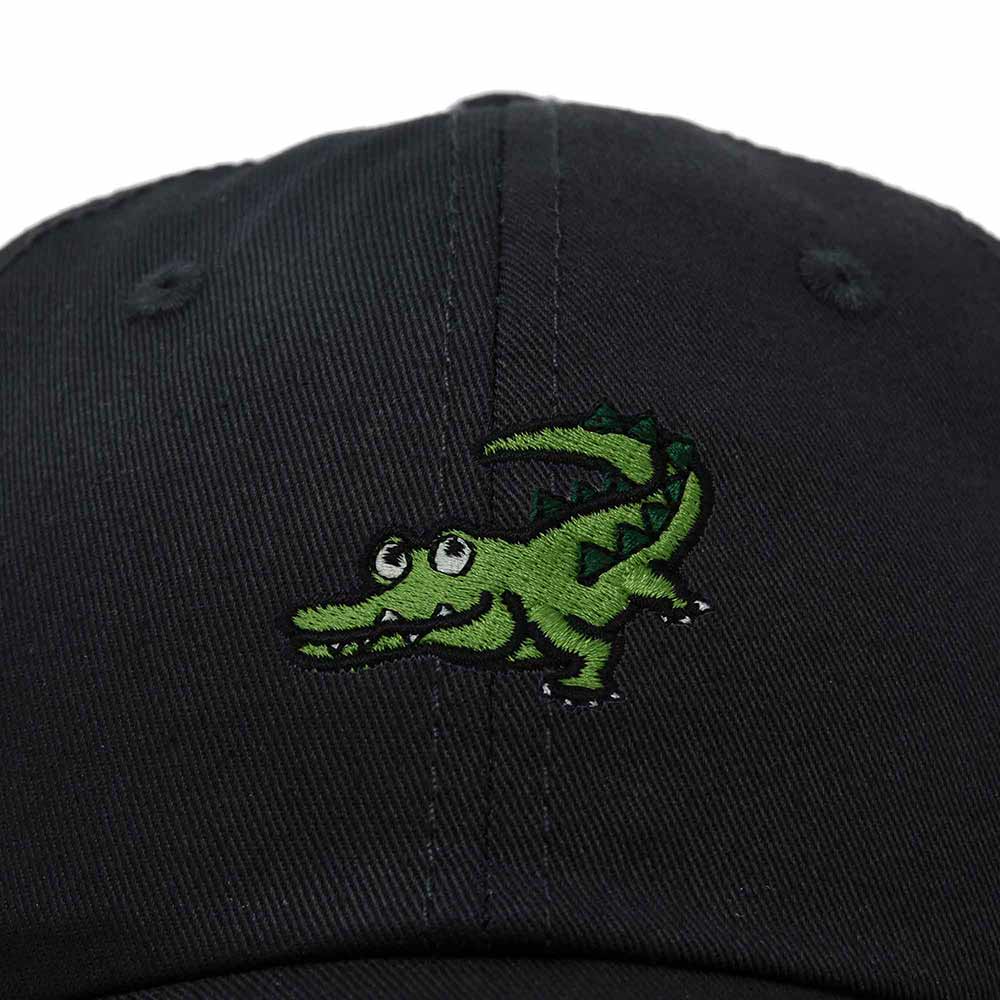 Dalix Alligator Cap Embroidered Mens Cotton Dad Hat Baseball Hat in Black