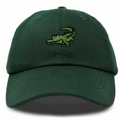 Dalix Alligator Cap Embroidered Mens Cotton Dad Hat Baseball Hat in Dark Green
