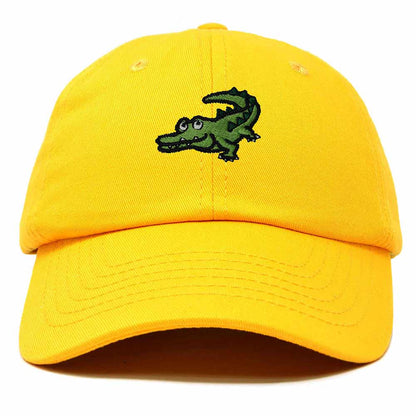Dalix Alligator Cap Embroidered Mens Cotton Dad Hat Baseball Hat in Gold
