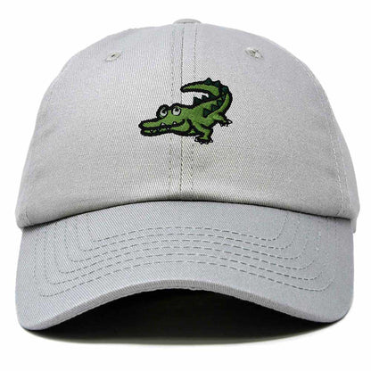 Dalix Alligator Cap Embroidered Mens Cotton Dad Hat Baseball Hat in Gray