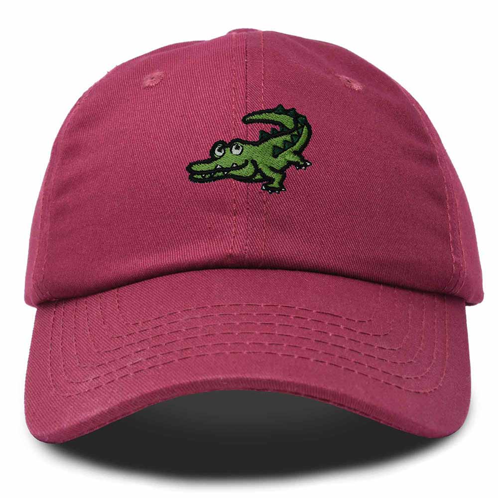 Dalix Alligator Cap Embroidered Mens Cotton Dad Hat Baseball Hat in Maroon