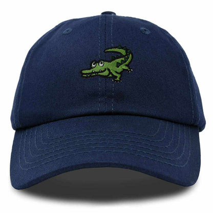 Dalix Alligator Cap Embroidered Mens Cotton Dad Hat Baseball Hat in Navy Blue