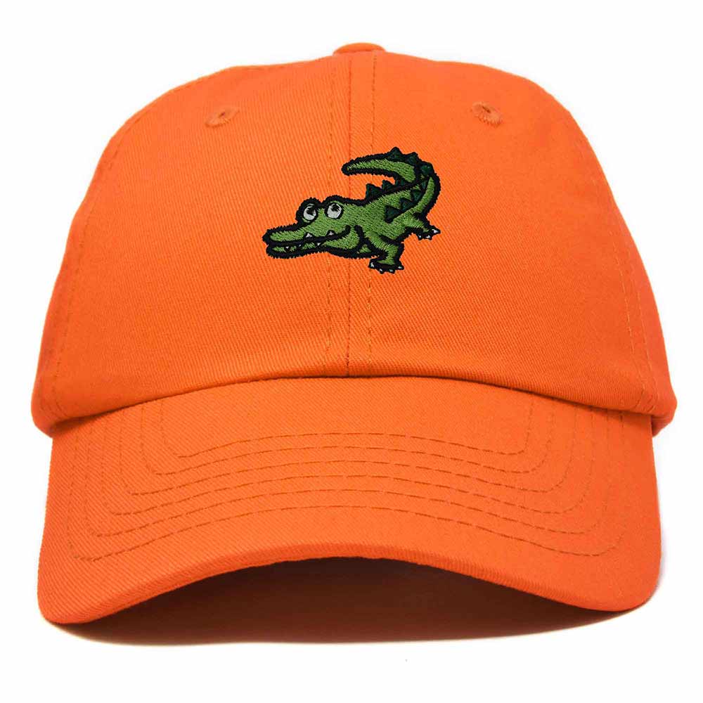 Dalix Alligator Cap Embroidered Mens Cotton Dad Hat Baseball Hat in Orange