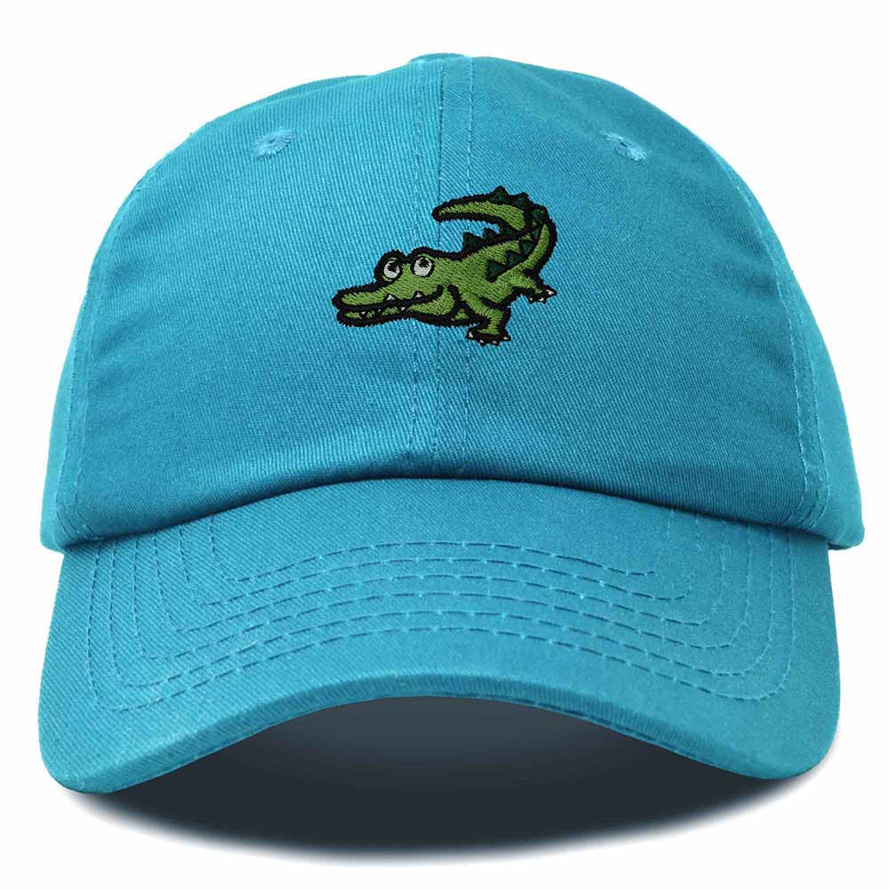Dalix Alligator Cap Embroidered Mens Cotton Dad Hat Baseball Hat in Teal