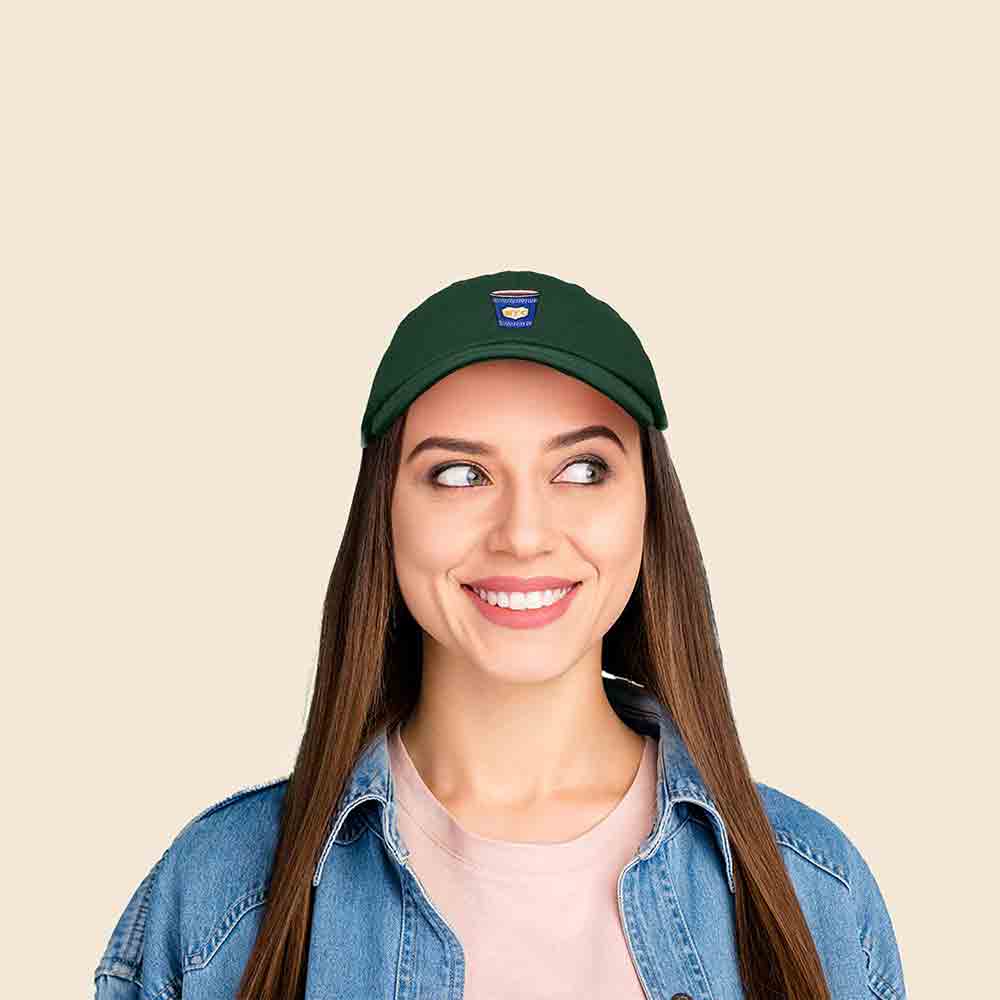 Dalix Anthora Coffee Cup Embroidered Dad Cap New York Baseball Hat Womens in Orange