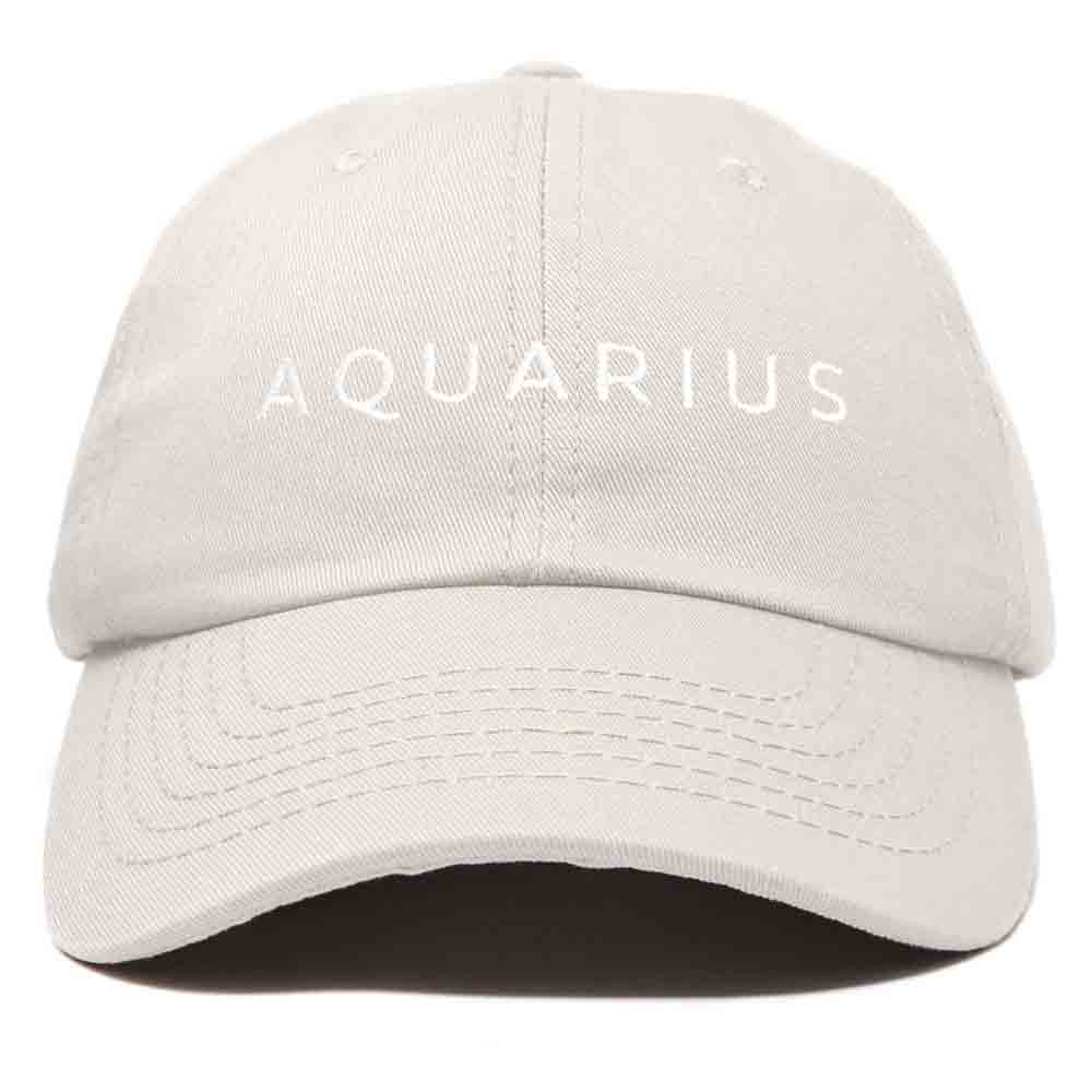 Dalix Aquarius Dad Hat Embroidered Zodiac Astrology Cotton Baseball Cap in Kelly Green