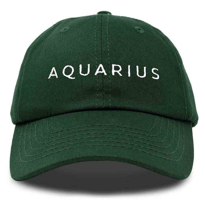 Dalix Aquarius Dad Hat Embroidered Zodiac Astrology Cotton Baseball Cap in Yellow