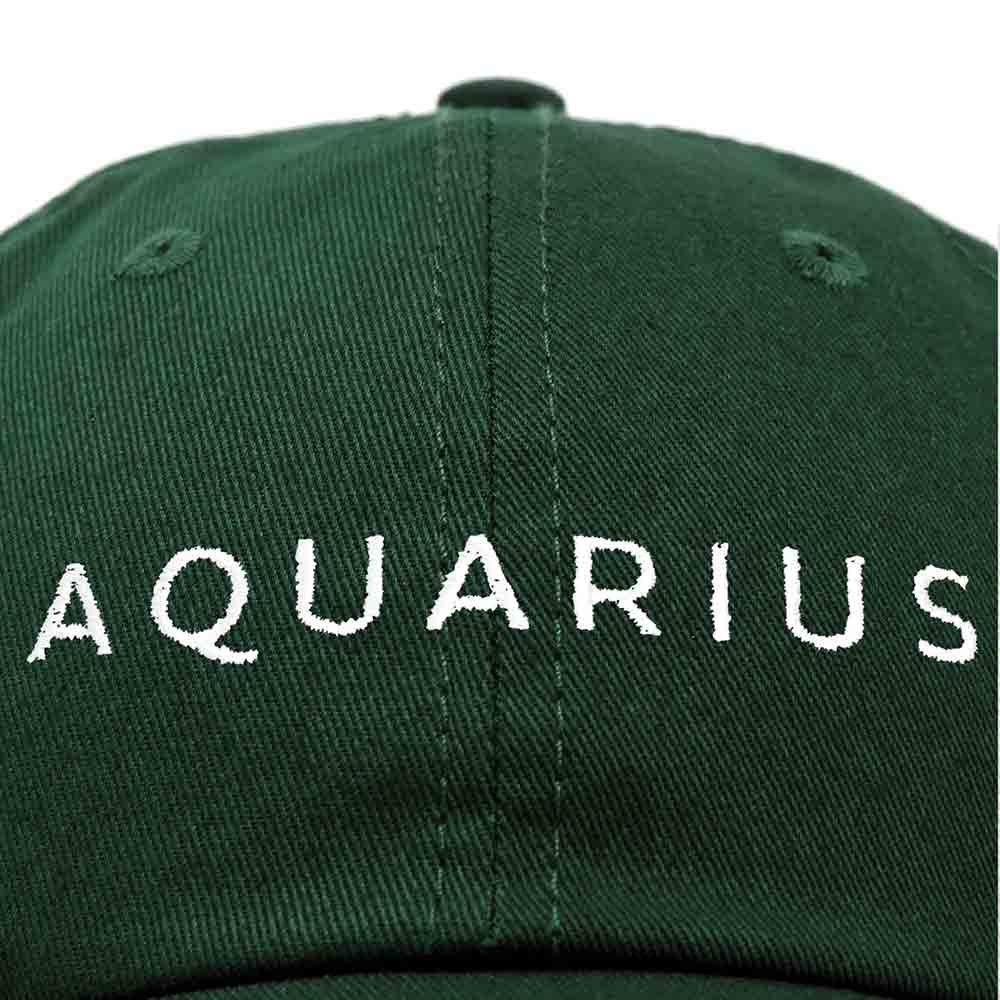 Dalix Aquarius Dad Hat Embroidered Zodiac Astrology Cotton Baseball Cap in Navy Blue