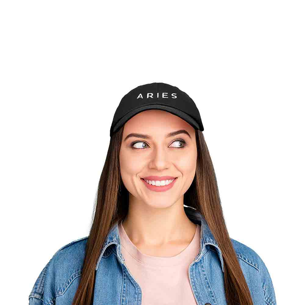 Dalix Aries Dad Hat Embroidered Zodiac Astrology Cotton Baseball Cap in Hot Pink