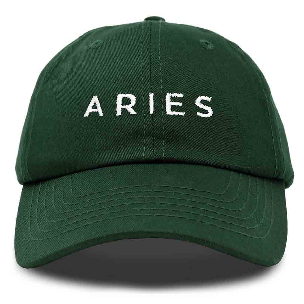 Dalix Aries Dad Hat Embroidered Zodiac Astrology Cotton Baseball Cap in Yellow