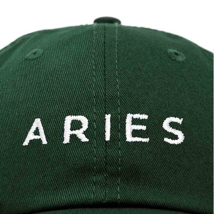 Dalix Aries Dad Hat Embroidered Zodiac Astrology Cotton Baseball Cap in Navy Blue
