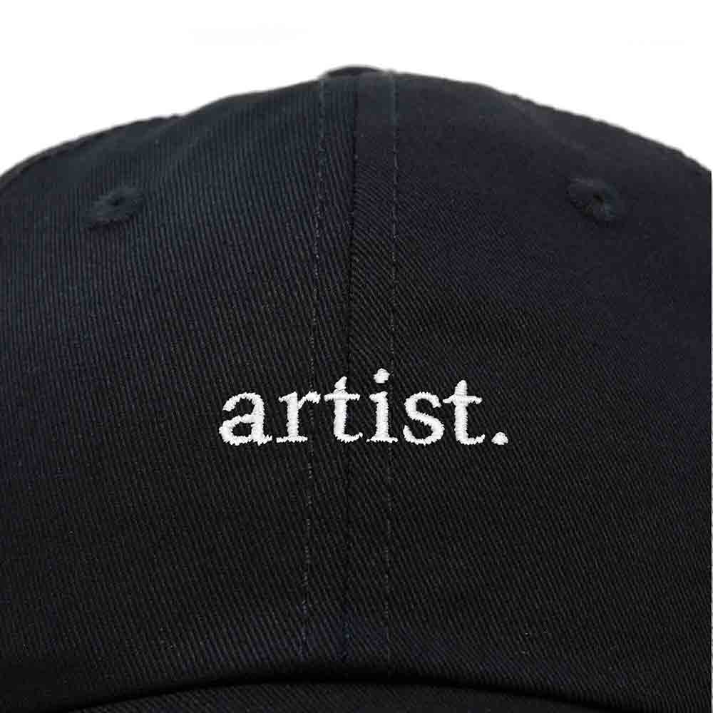 Dalix Artist Embroidered Dad Cap Cotton Baseball Hat Women in Black
